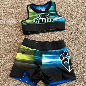 Cheer Athletics Practice Wear- reversable- Top: YXL- Bottoms: ASX